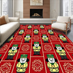 Holiday Nutcracker Red Geometric Rug