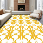 Golden Yellow Geometric Interlock Rug