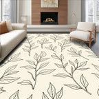 Cream Botanical Branch Outline Rug