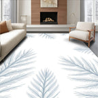 Soft Blue Fern Frond Cluster Rug