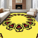 Bold Red Yellow Tribal Sunburst Rug