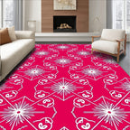 Vibrant Pink Starburst Scroll Medallion Rug