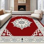 Rich Scarlet Antique Lotus Border Rug