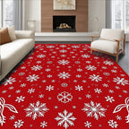 Crimson Snowflake Garland Scatter Rug