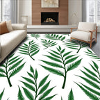 Deep Green Fern Foliage Repeat Rug