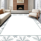 Pale Gray Snowflake Winter Wonderland Rug