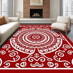 Crimson Medallion Swirl Rug