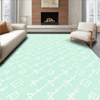 Pale Mint Linear Symbols Rug
