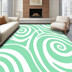 Mint Green Swirl Ocean Waves Rug