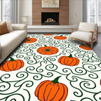 Autumn Orange Pumpkin Swirls Rug
