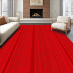 Vibrant Red Vertical Stripe Rug