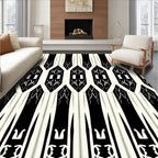 Black and Ivory Architectural Arch Rug
