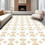 Golden Ochre Symmetry Floral Medallions Rug