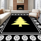 Golden Tree Snowflake Border Rug
