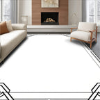 Art Deco Geometric Black White Frame Rug