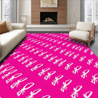 Vivid Pink Brushstroke Flower Rug