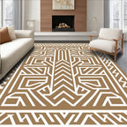Bold Geometric Bronze Abstract Rug