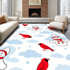 Christmas Snowmen Cardinal SkyRug Rug
