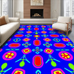 Vibrant Geometric Figures Bright Colors Rug