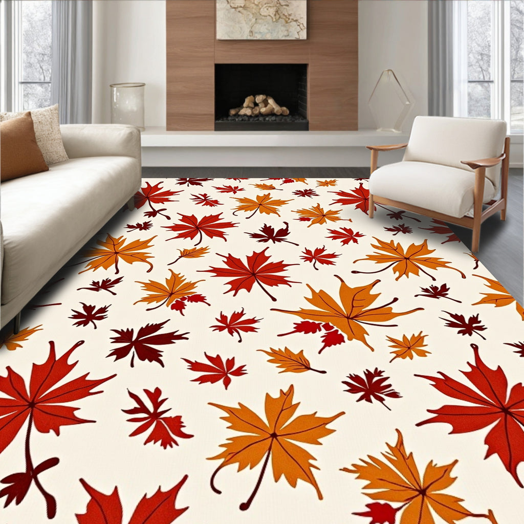 Autumn Falling Maple Leaf Scatter Rug