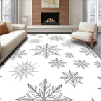 Gray Sketchy Snowflake Scatter Rug