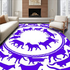 Vibrant Purple Canine Circle Rug