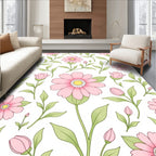 Pink Daisy Blossom Vines Rug