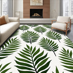 Emerald Green Palm Frond Repeat Rug