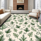 Forest Green Pine Needle Swirls Rug