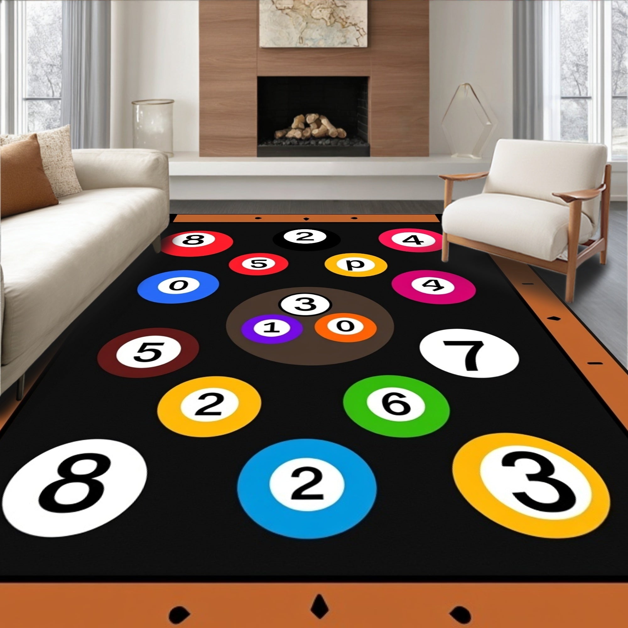 Billiard Balls Bright Color Collection Rug