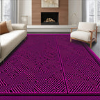 Hot Pink Geometric Maze Rug
