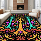 Whimsical Forest of Three Trees Rug