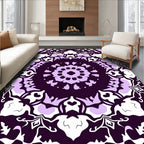 Plum Lilac Floral Medallion Rug