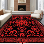 Bold Red Classic Floral Medallion Rug