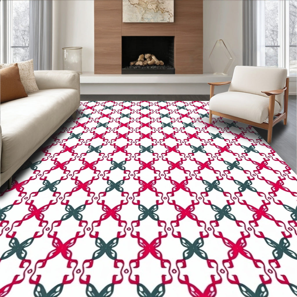Dual Tone Interlocking Lattice Rug