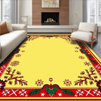 Bold Red and Green Floral Medallion Border Rug