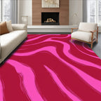 Crimson Pink Swirl Abstract Rug