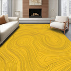 Golden Yellow Contour Lines Rug