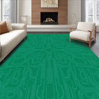 Emerald Green Tech Circuit Pathway Rug