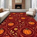 Autumn Pumpkin Vine Floral Arrangement Rug