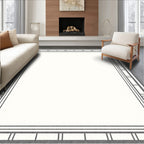Gray Geometric Border Square Rug