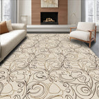 Earthy Tone Abstract Swirl Vines Rug