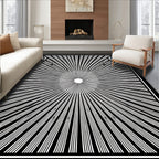 Radiant Sunburst Floral Art Rug