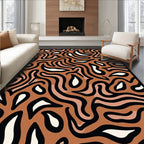 Brown Wavy Abstract Organic Flow Rug