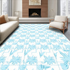 Light Blue Starburst Water Drop Rug