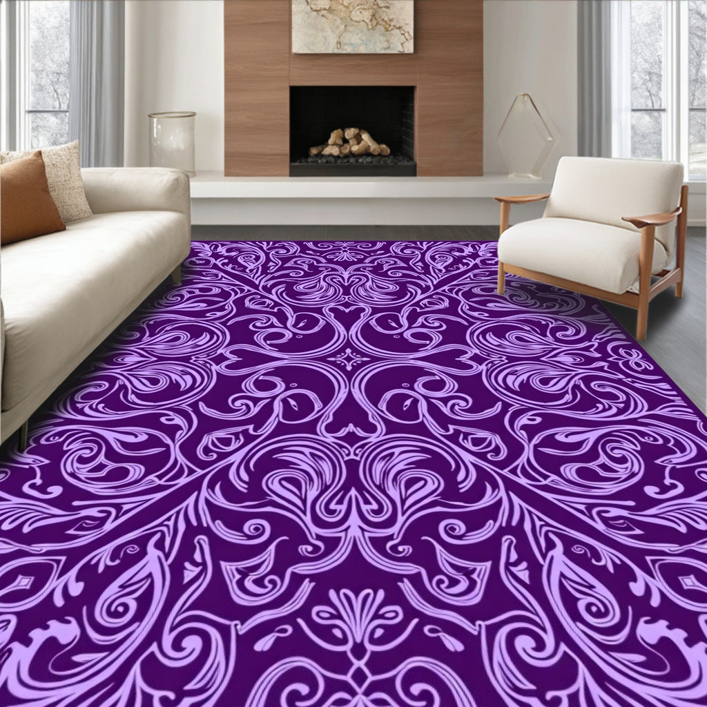 Amethyst Paisley Scrollwork Rug