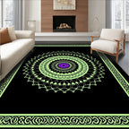 Luminous Purple Mandala Border Rug