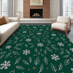 Green Snowflake Leaf Scatter Rug