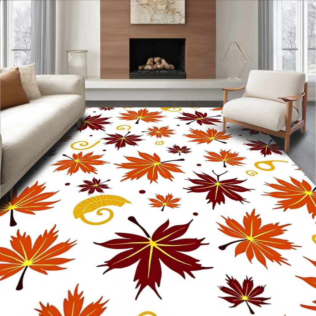 Autumn Leaf Swirl Gradient Rug