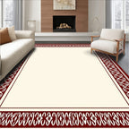 Deep Red Ornate Border Rug